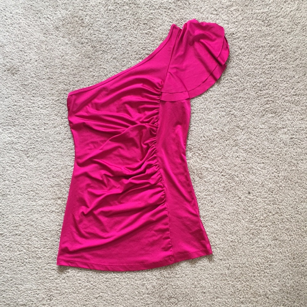 Magenta one shoulder top